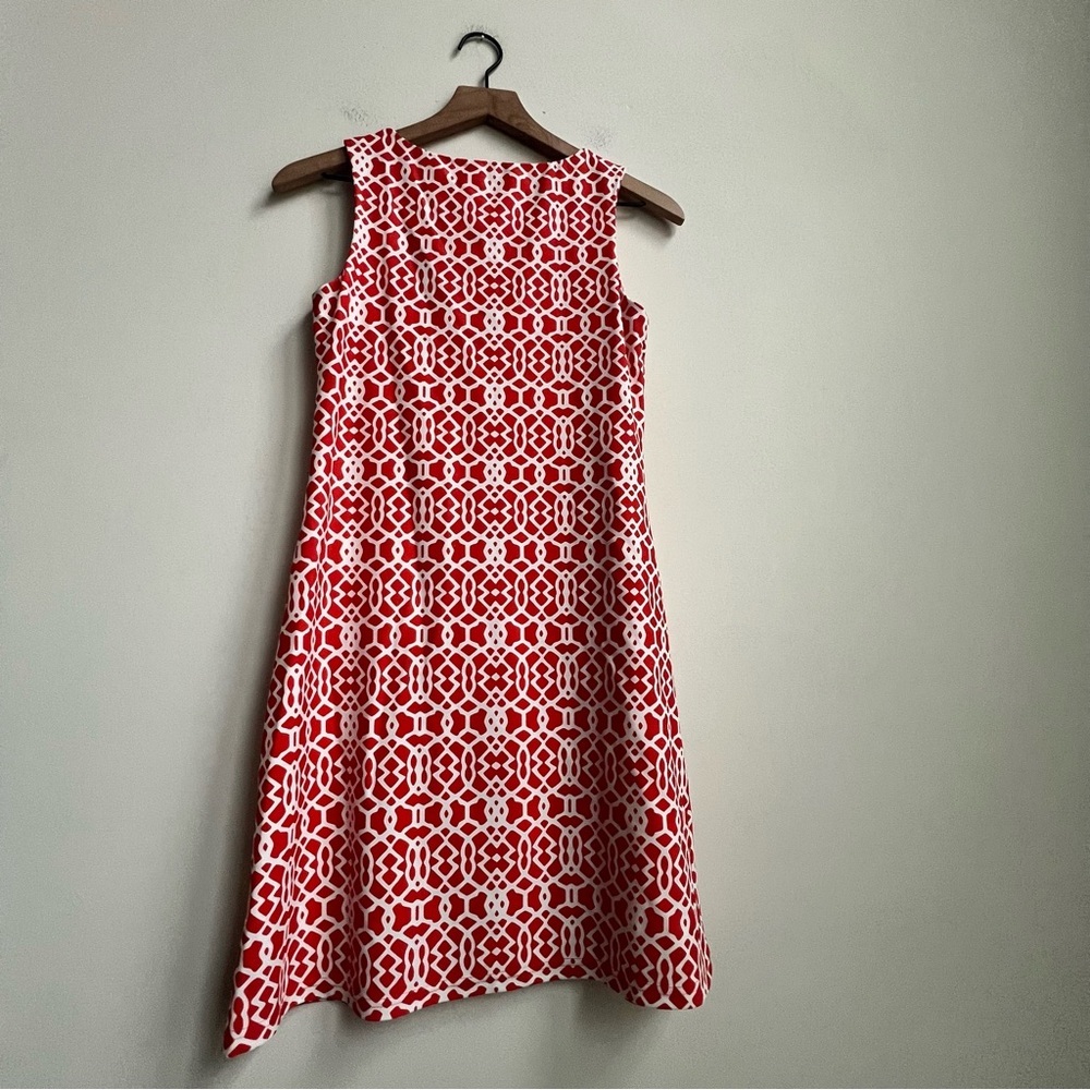 Jude Connally Beth Sleeveless Pullover Shift Dress Geometric Trellis Print XS - Picture 7 of 10